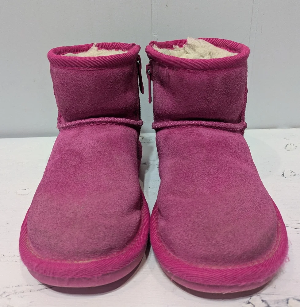 Koolaburra by UGG Toddler Pink Mini Boots Size 7 Cozy Faux Fur Lined Winter